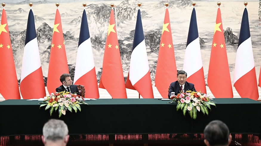 习近平同法国总统马克龙共同会见记者